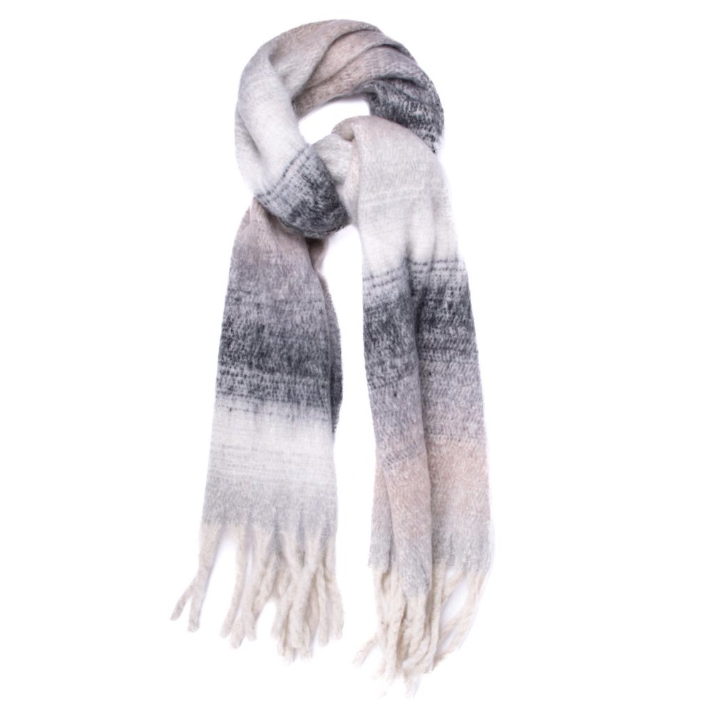 Cashmere Feel Plaid Tassel Scarf
